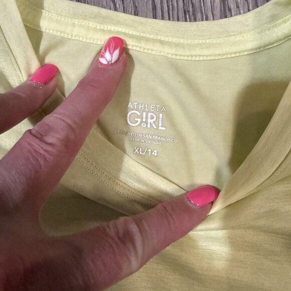 Athleta Girl Tank Top Size XL/14 Layered Top Yellow XL - Picture 5 of 7